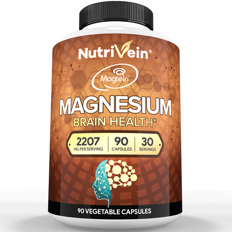 Nutrivein Nutrivein Premium Magtein Magnesium L-Threonate Supplement 2207 mg - 90 Caps (3 a Day) IZ-E7FW-LGN5