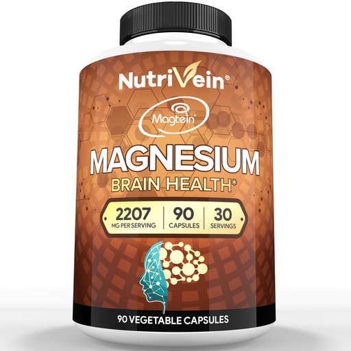 Nutrivein Nutrivein Premium Magtein Magnesium L-Threonate Supplement 2207 mg - 90 Caps (3 a Day) IZ-E7FW-LGN5