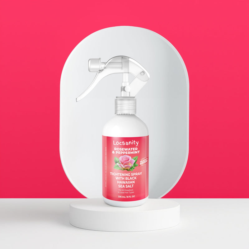Locsanity Locsanity Rosewater and Peppermint Rolling, Moisturizing, Tightening Spray Mist w/ Black Hawaiian Sea Salt Locking & Tightening & Moisturizing