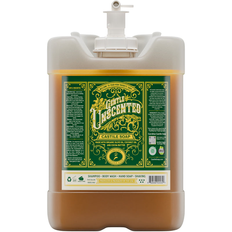 Carolina Castile Soap Gentle Unscented Castile Soap White Smoke 5 Gallon