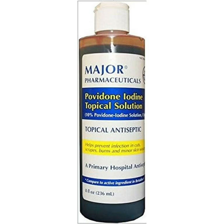 Major Major Povidone Iodine Topical Solution 10%- 8oz First Aid White Smoke