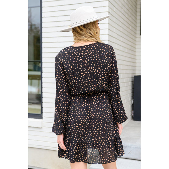 Make Your Happiness Long Sleeve Dress in Black