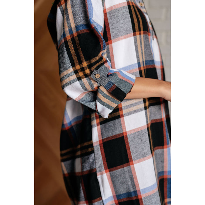 Make it Right Flannel Shirt Dress