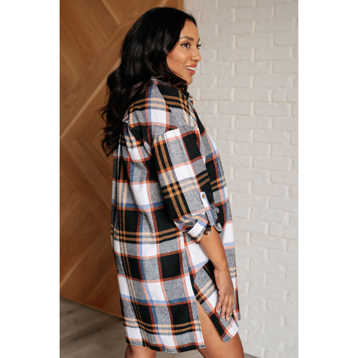 Make it Right Flannel Shirt Dress