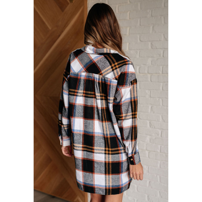 Make it Right Flannel Shirt Dress