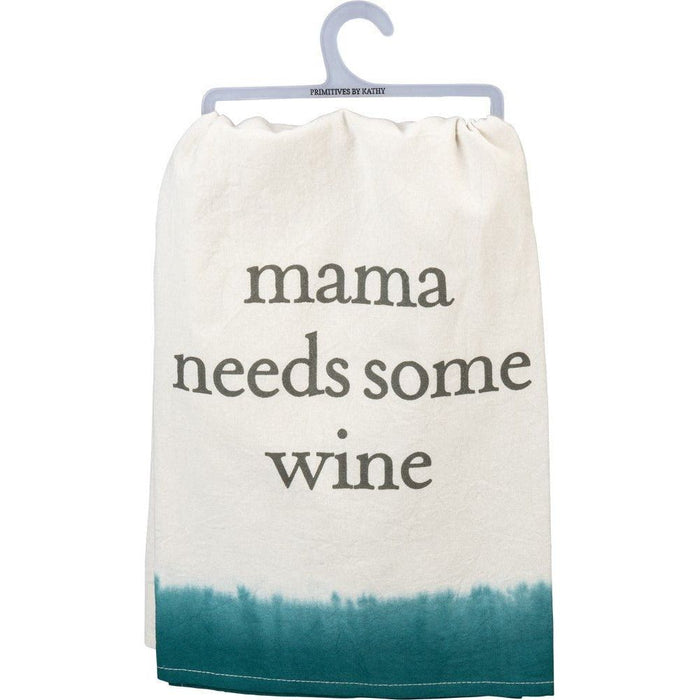 The Bullish Store - Mama Needs Some Wine Bright Funny Snarky Dish Cloth Towel