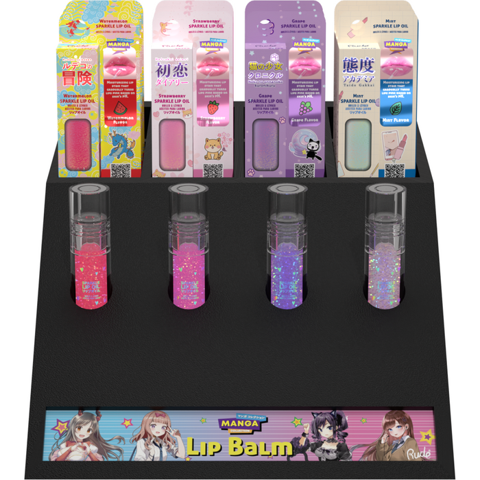 Rude Cosmetics - Rude Cosmetics - Manga Collection Sparkle Lip Oil Display Set 32 pcs