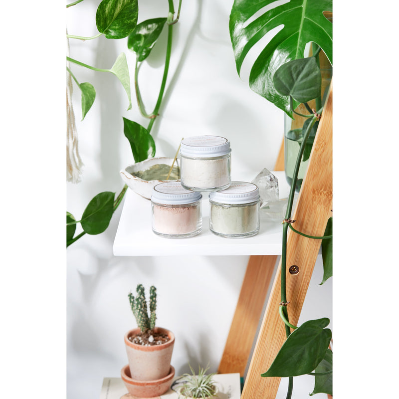 Butter Me Up Organics Clay Face Mask Trio Rose Clay French Green Clay Kaolin Clay Turmeric Kelp Calendula Face