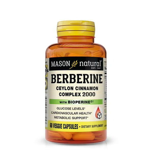 Mason Vitamins INC Mason Vitamins INC Natural Berberine Ceylon Cinnamon Complex 60 Veggie Capsules Vitamins & Supplements