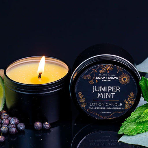 Chagrin Valley Soap & Salve Body & Massage Candle: Juniper Mint Massage Candle