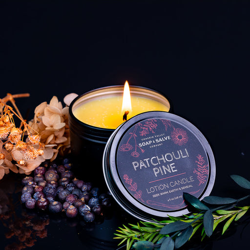 Chagrin Valley Soap & Salve Body & Massage Candle: Patchouli Pine Massage Candle