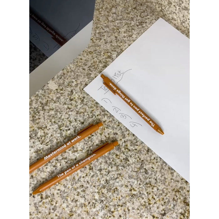 The Bullish Store - Mastermind At Work Pen 🏆 | Gel Click Pen In Caramel