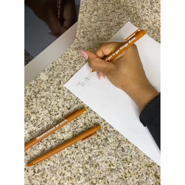 The Bullish Store - Mastermind At Work Pen 🏆 | Gel Click Pen In Caramel