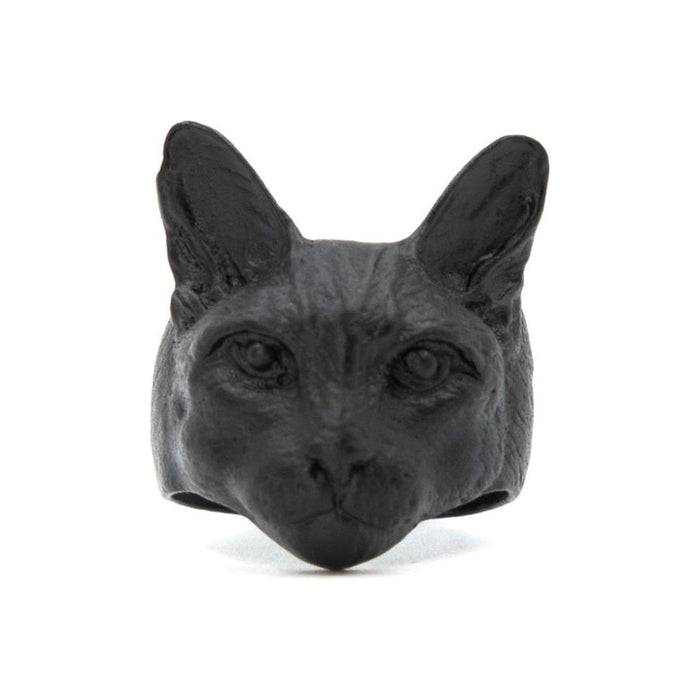 The Bullish Store - Matte Black Cat Statement Ring | Gift Box