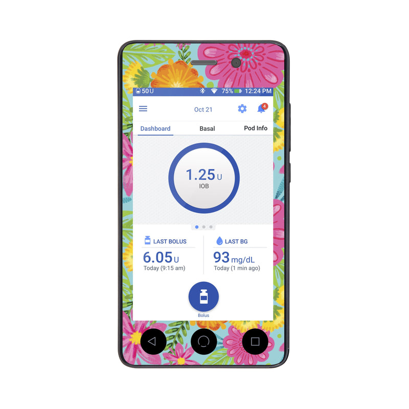 Peelz May Flowers Sticker for Omnipod DASH® PDM – Pump Peelz Peelz/Stickers