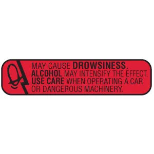 Distinctive Medical Label -May  Cause Drowsiness 15Ct Label Tapes & Refill Rolls