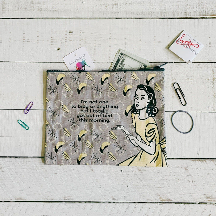 The Bullish Store - Maybe Money Can'T Buy Happiness But I'D Rather Cry In A Mansion Recycled Material Coin Purse Pouch | 5.25" X 4"