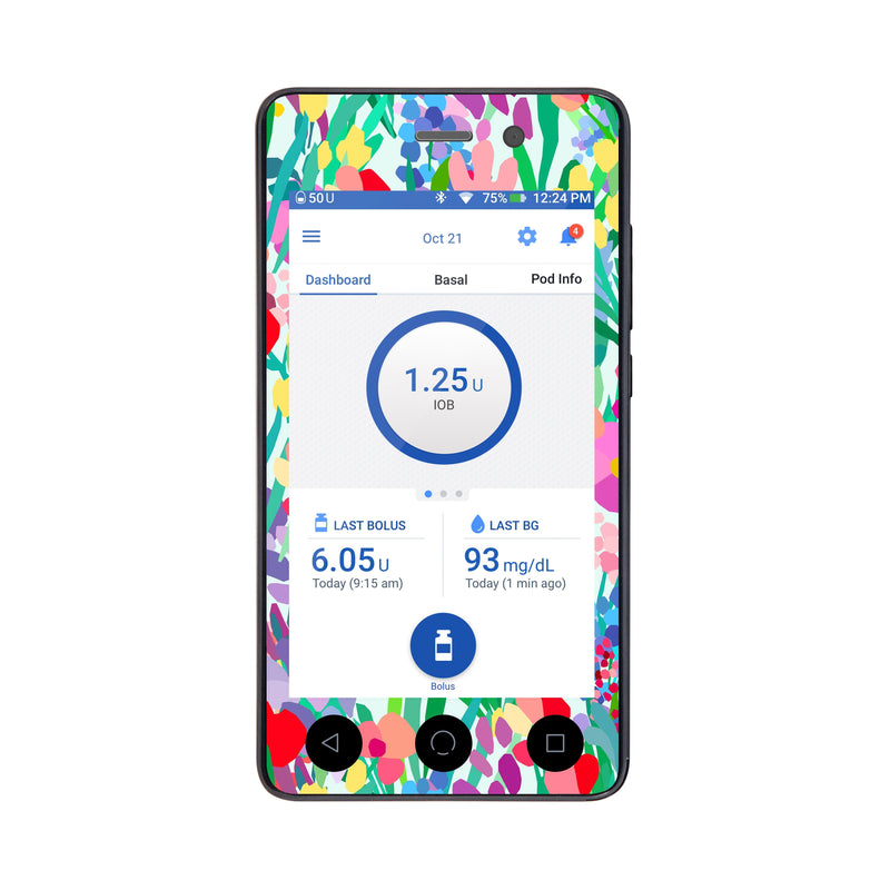 Peelz Meadow Sticker for Omnipod DASH® PDM – Pump Peelz Peelz/Stickers