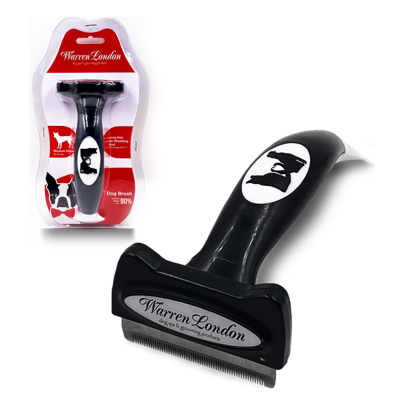 Warren London De-Shedding Dog Brush for Long Hair (>1") Leashes, Collars & Accessories