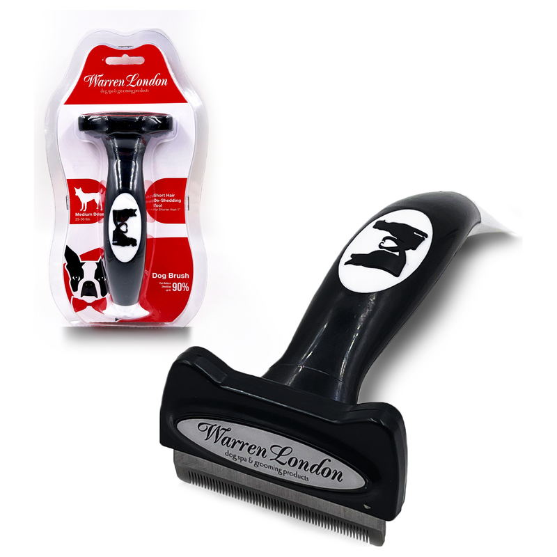 Warren London De-Shedding Dog Brush for Short Hair (<1") Leashes, Collars & Accessories