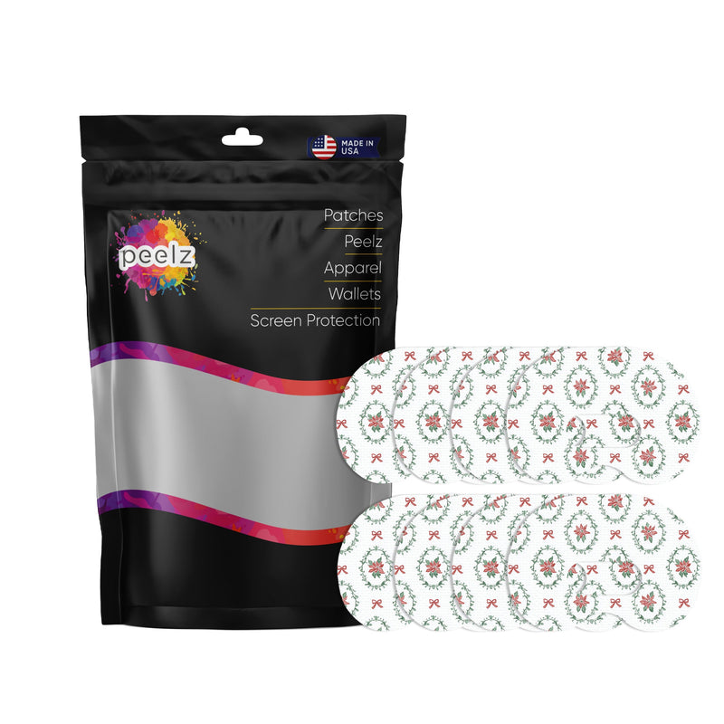 Peelz Poinsettia Parade Medtronic Guardian Connect Patch Tape - Pump Peelz Patch Medical Tape