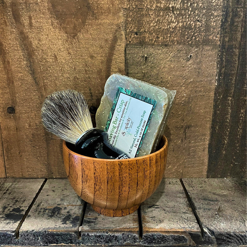 Soaplicity Men's Shaving Sets in Black/Datewood Men's Shaving Sets