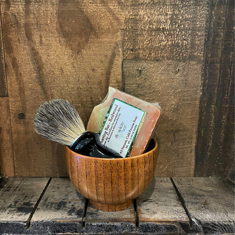 Soaplicity Men's Shaving Sets in Black/Datewood Men's Shaving Sets