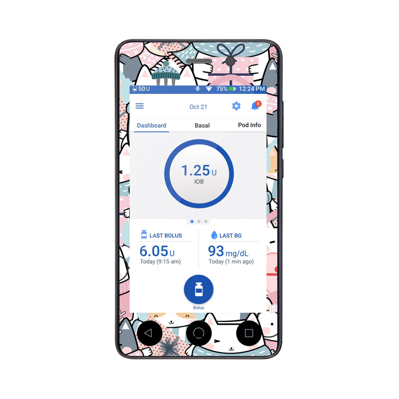 Peelz Meowy Christmas Sticker for Omnipod DASH® PDM – Pump Peelz Peelz/Stickers