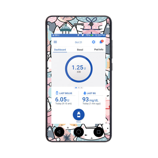 Peelz Meowy Christmas Sticker for Omnipod DASH® PDM – Pump Peelz Peelz/Stickers