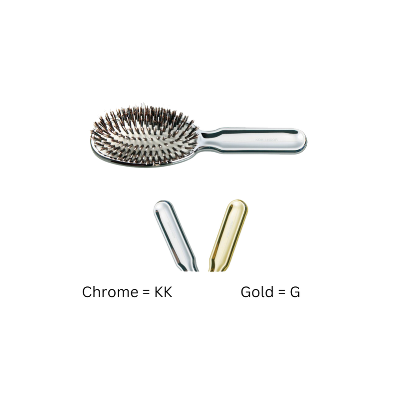 Metallic Nylon & Boar Bristle Hair Brush - Pneumatic Cushion for All Hair Types