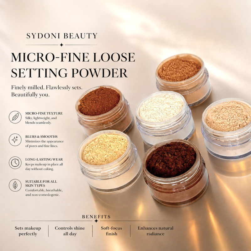 Sydoni Skincare and Beauty SYDONI LUXURY MICR0-FINE LOOSE POWDER | Perfect Your Complexion .74 OZ. (6 SHADES) Loose Powder