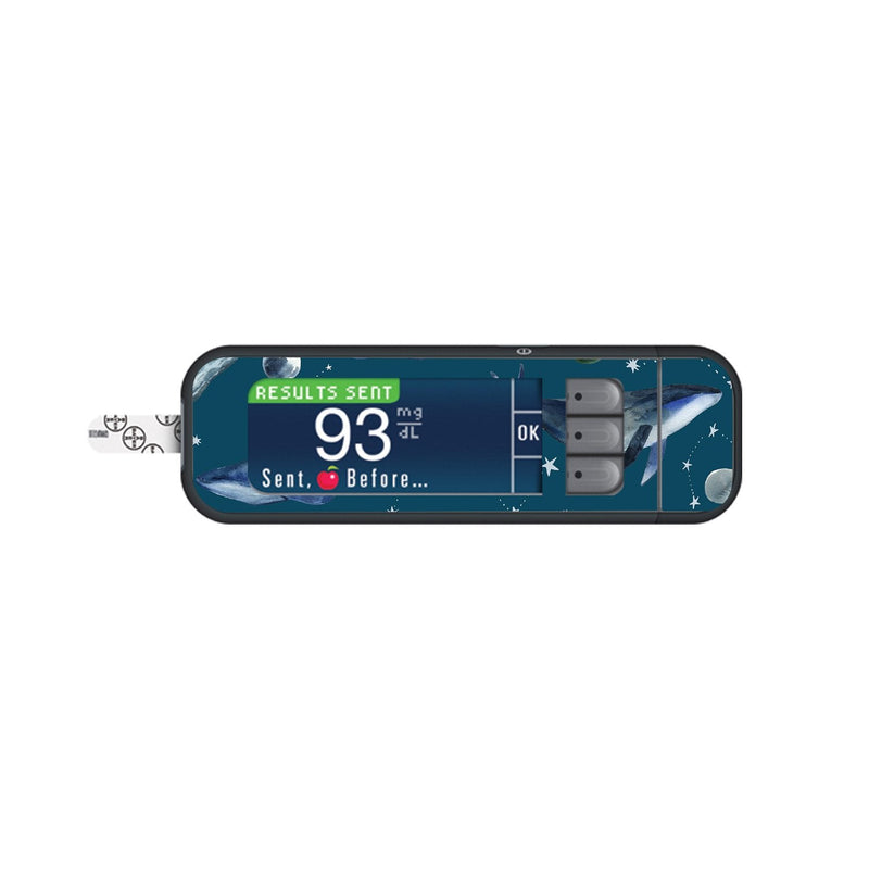 Peelz Midnight Whales Sticker for Bayer Contour Next Glucometer Peelz/Stickers