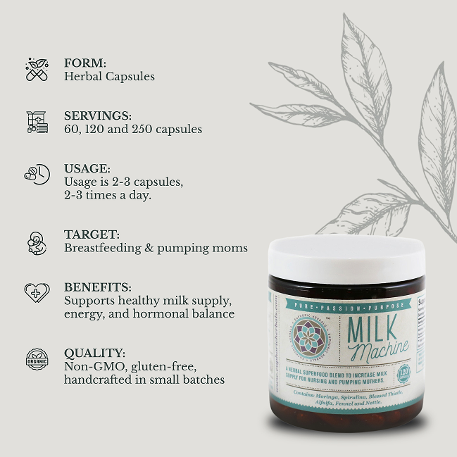Euphoric Herbals Milk Machine - Breastfeeding Supplement Breastfeeding Capsules