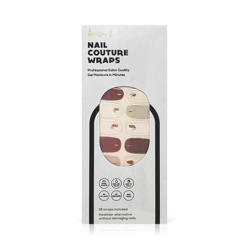 laurenbbeauty Milky Beige Abstract Gel Nail Wrap Nail Art Kits & Accessories