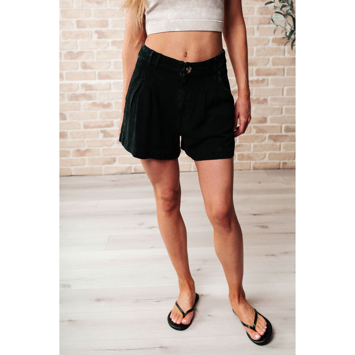 Mind Over Matter Pleated Shorts in Black