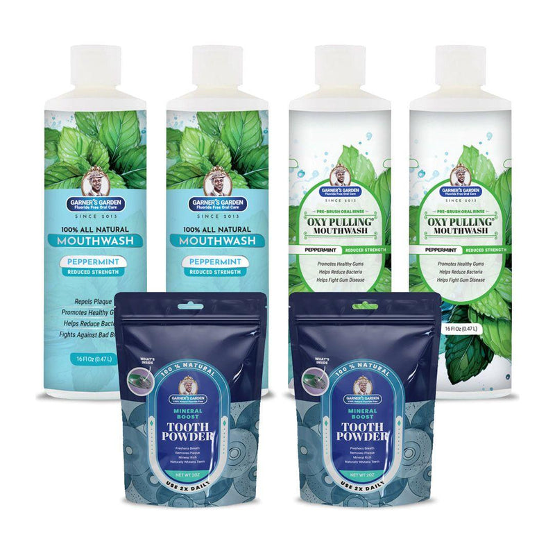 Garner's Garden 2 Pack Oral Care Package | Trio | H2O2 | Fluoride Free Packages