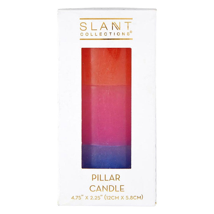 The Bullish Store - Mini Red-Pink-Blue Pillar Candle | Aesthetic Unscented Table Decor Cylindrical Candle 4.75"