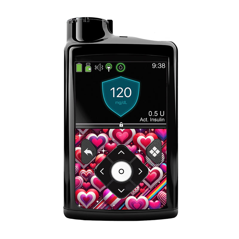 Peelz Sparkly Hearts Sticker for Medtronic MiniMed 770G & 780G Peelz/Stickers