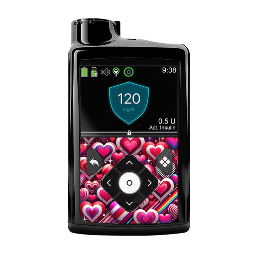 Peelz Sparkly Hearts Sticker for Medtronic MiniMed 770G & 780G Peelz/Stickers
