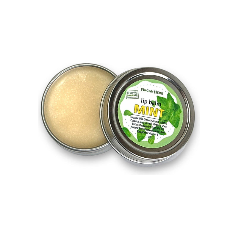 OrganHerb OrganHerb Organic Mint Lip Balm 1 oz – Refreshing Hydration with Pure Peppermint Essence Organic Lip Balms