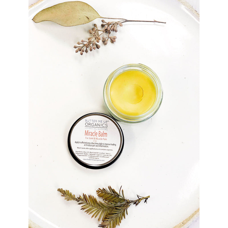 Butter Me Up Organics Miracle Balm / Organic Herbal Pain Balm / Muscle Pain / Deep Joint Pain / Pain Relief Balm / Pain Reliever / Sore Muscles / Sore Joints Body