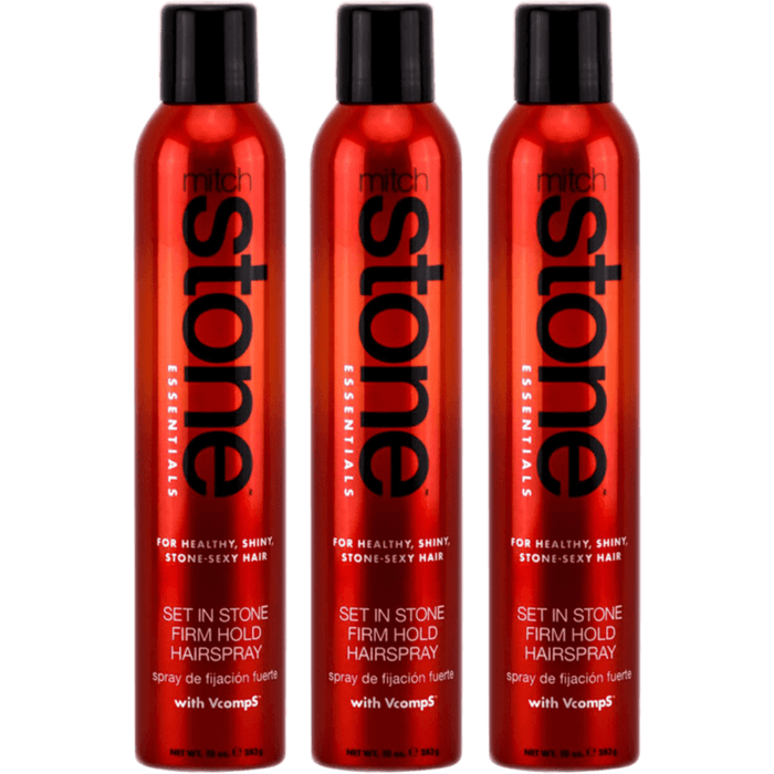 Mitch Stone Set In Stone Firm Hold Hairspray With Vcomps 10 Oz (Pack Of 1X,2X,3X)