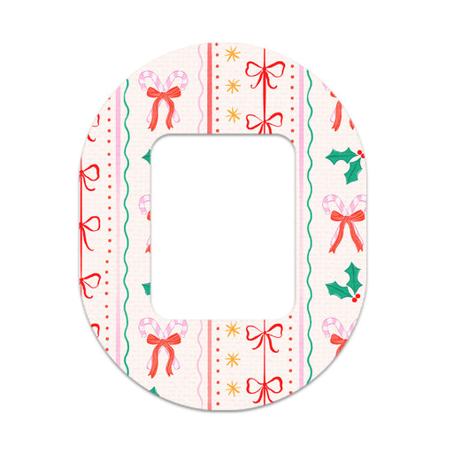 Peelz Holly Jolly Ribbon Tandem Mobi Patch Tape - Pump Peelz Patch Medical Tape