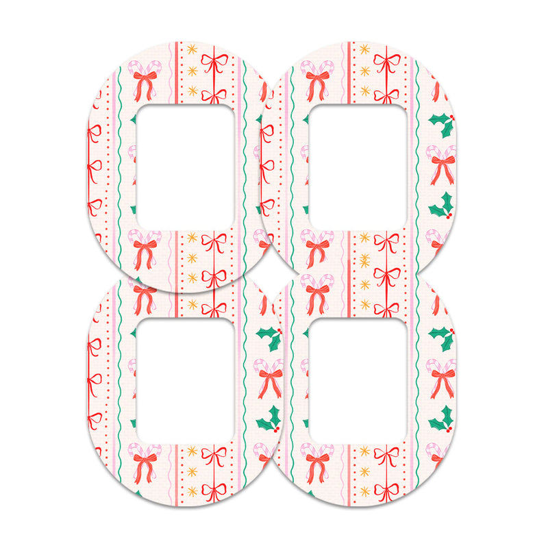 Peelz Holly Jolly Ribbon Tandem Mobi Patch Tape - Pump Peelz Patch Medical Tape