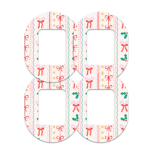 Peelz Holly Jolly Ribbon Tandem Mobi Patch Tape - Pump Peelz Patch Medical Tape