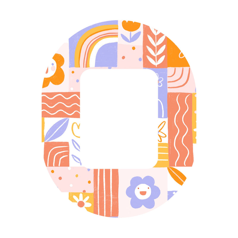 Peelz Wildflower Doodle Tandem Mobi Decorative Patch Tape - Pump Peelz Patch Medical Tape