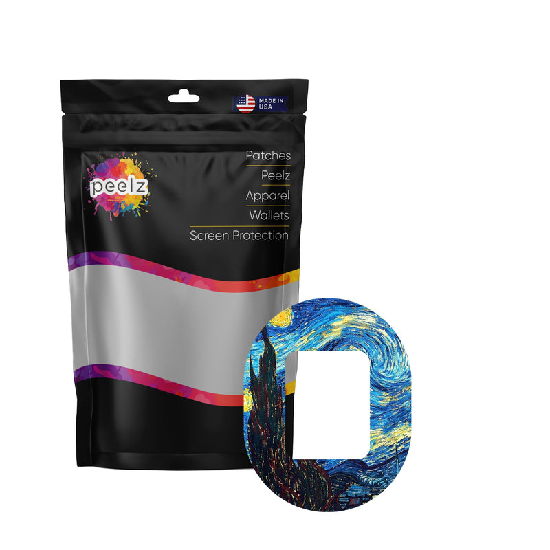 Peelz Starry Night Tandem Mobi Decorative Patch Tape - Pump Peelz Patch Medical Tape