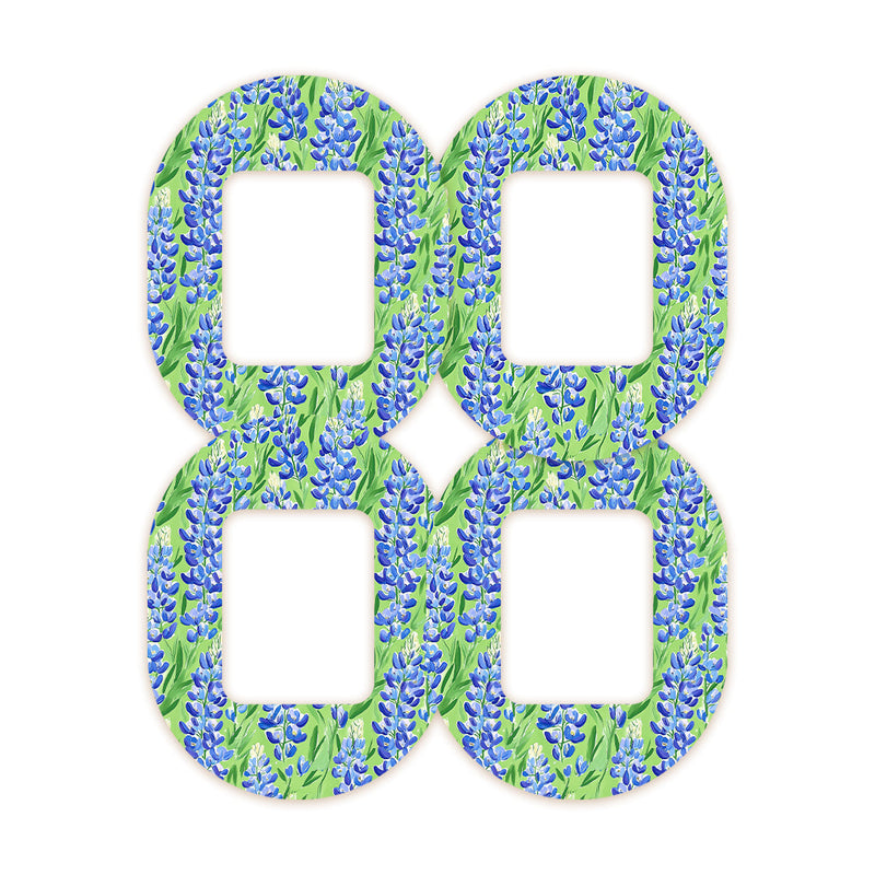 Peelz Blue Blooms Tandem Mobi Decorative Patch Tape - Pump Peelz Patch Medical Tape