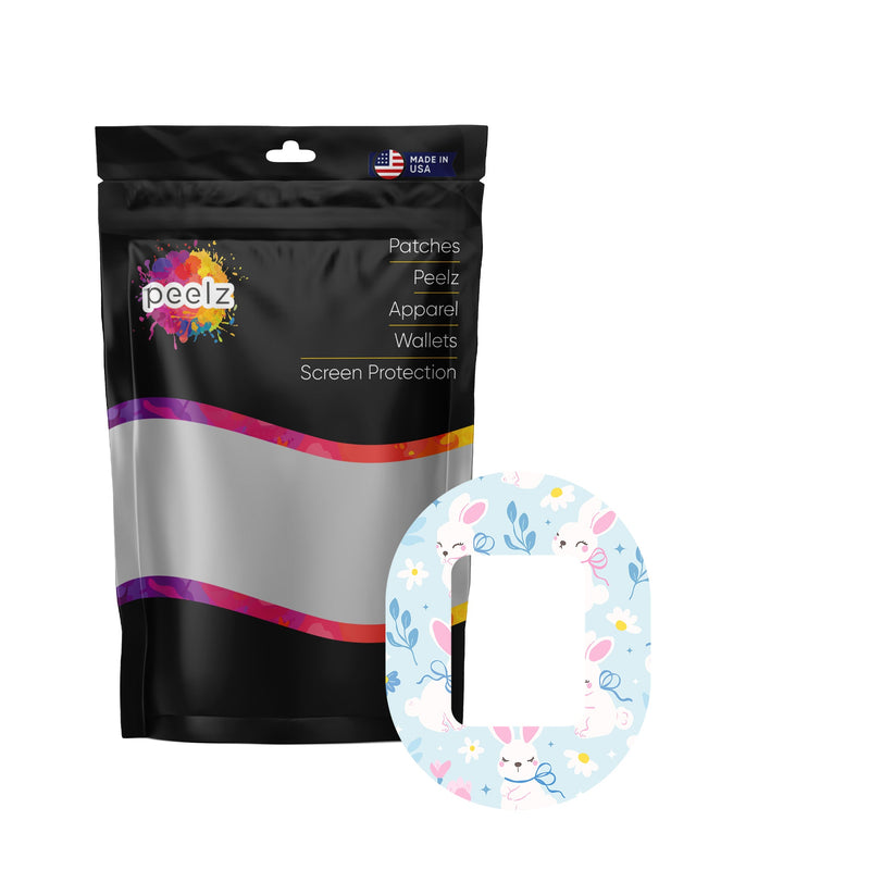Peelz Sweet Bunnies Tandem Mobi Decorative Patch Tape - Pump Peelz Patch Medical Tape