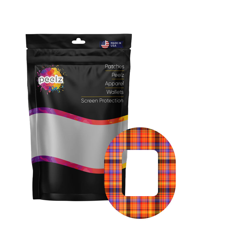 Peelz Pumpkin Plaid Tandem Mobi Patch Tape - Pump Peelz Patch Medical Tape